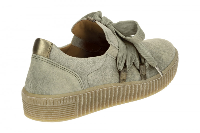 Gabor Schuhe grün salvia Velour Slipper 73.333.11