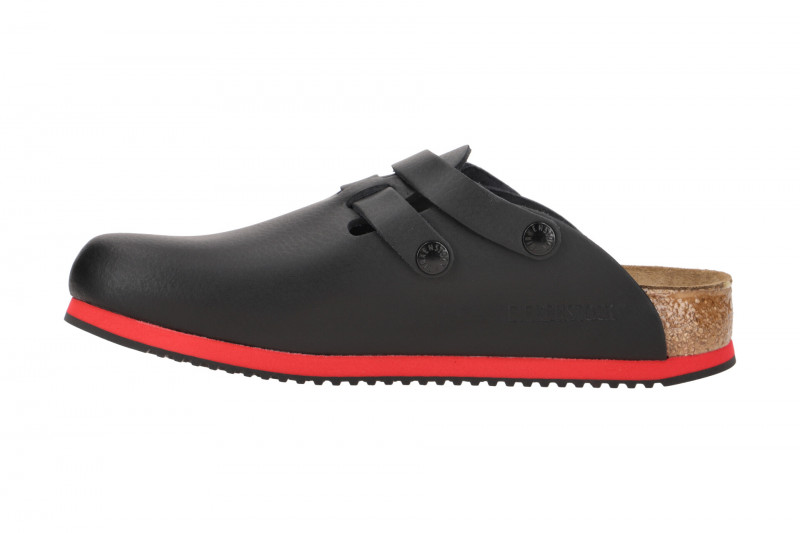 Birkenstock Kay Pantolette Clogs schwarz rot Schmal-Weit 582636