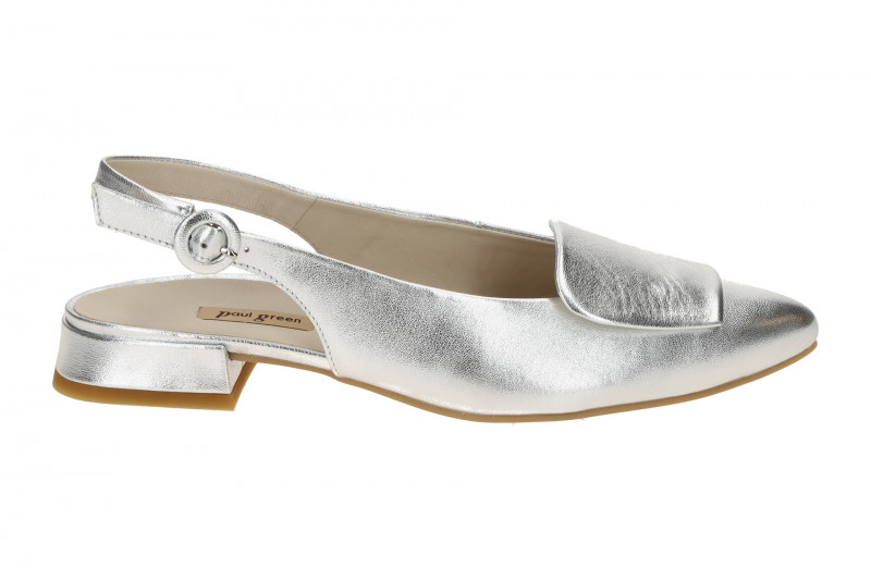 Paul Green Sling Pumps grau alu metallic Slingback 6090