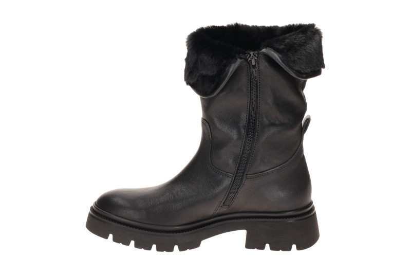 Gabor Stiefel schwarz Fellkragen gekrempelt 8021.04.001