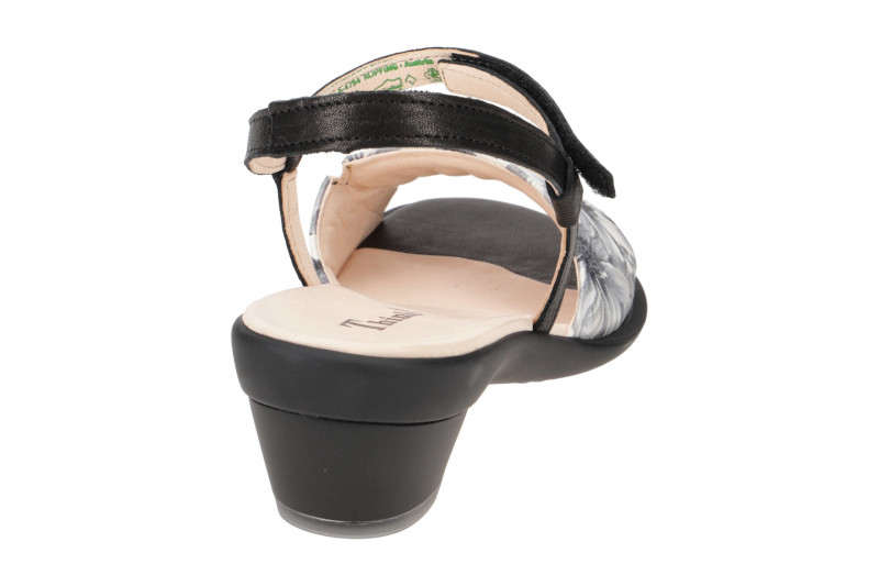 Think Zaza Sandalette schwarz weiß Blumen 596