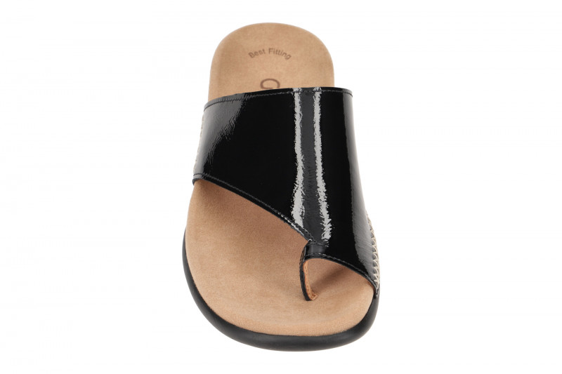 Gabor Zehentrenner Pantolette schwarz Lack