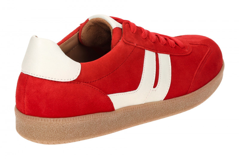 Gabor Schuhe Retro-Sneakers rot weiß Velour 63.300.15