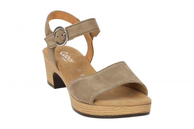 Gabor Plateau Sandalette grau taupe Klett 82.071.34