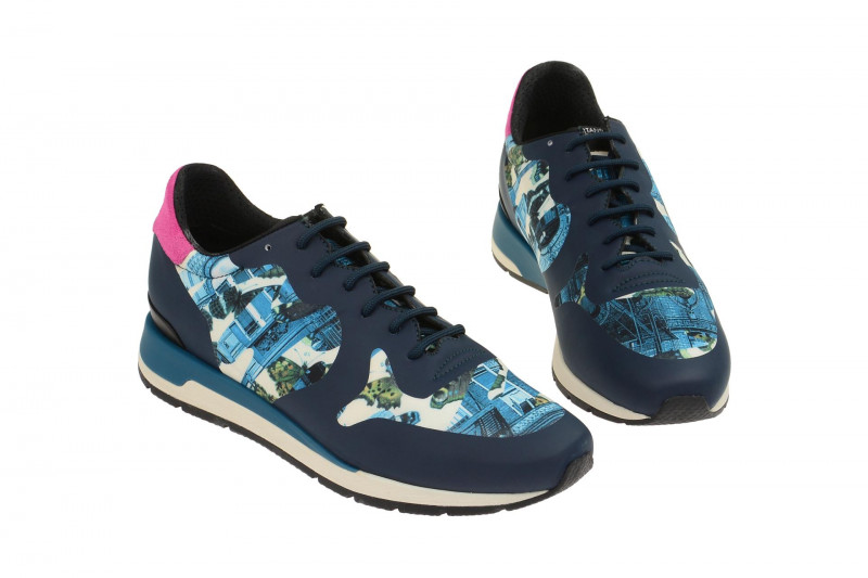 Geox Shahira Designer Schuhe blau print