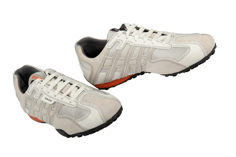 Geox Respira Schuhe Snake M weiß grau Sneaker