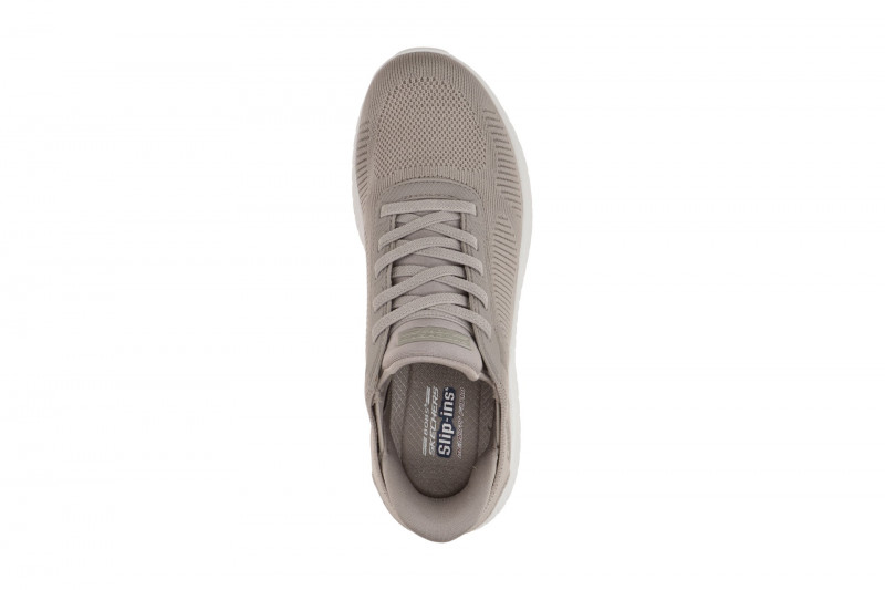 Skechers Bobs Squad Chaos Schuhe grau taupe SLIP-INS 117497