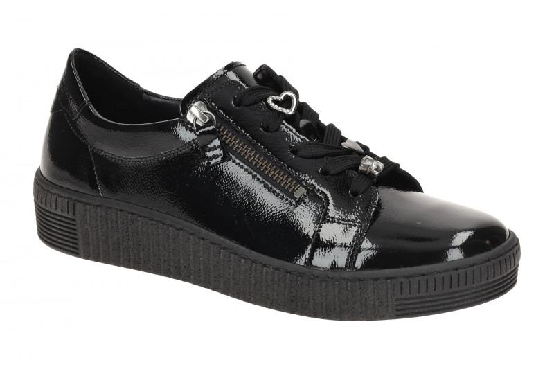 Gabor Schuhe Sneaker schwarz Lack Schmuck 73.339.97