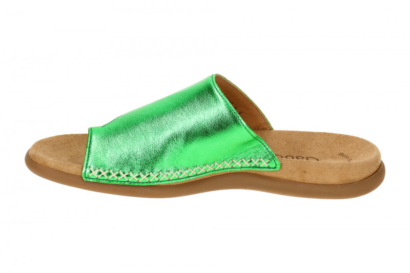 Gabor Pantolette grün metallic Zehentrenner 43.700.79