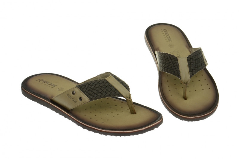 Geox Artie Zehentrenner Pantolette in antelope taupe