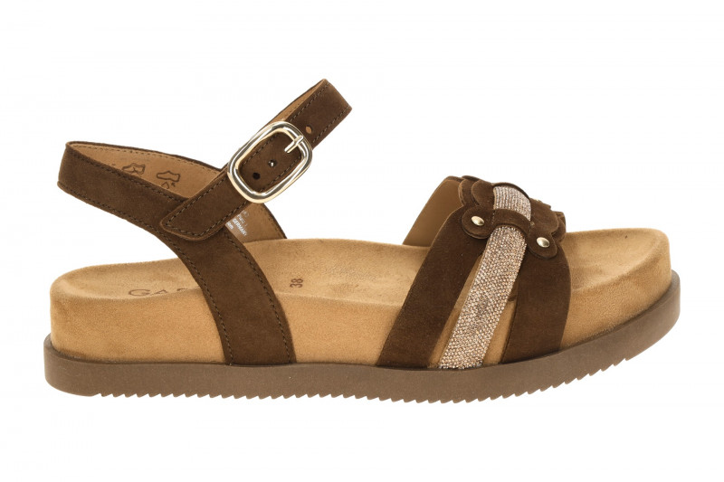 Gabor Sandale braun cacao Samt Strass 83.770.18