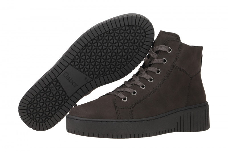 Gabor Mid Sneakers Schuhe dunkelgrau Nubuck 33.630.19