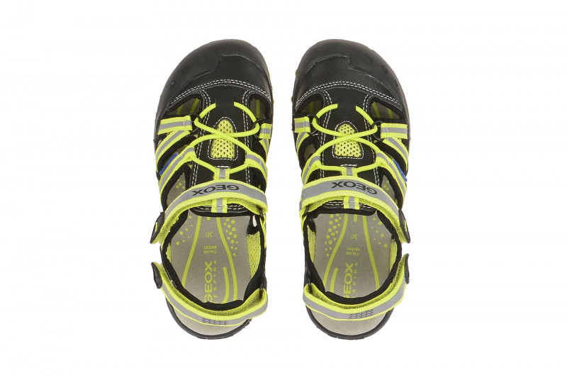 Geox Kinder Sandale Kyle schwarz gelb J42E1C