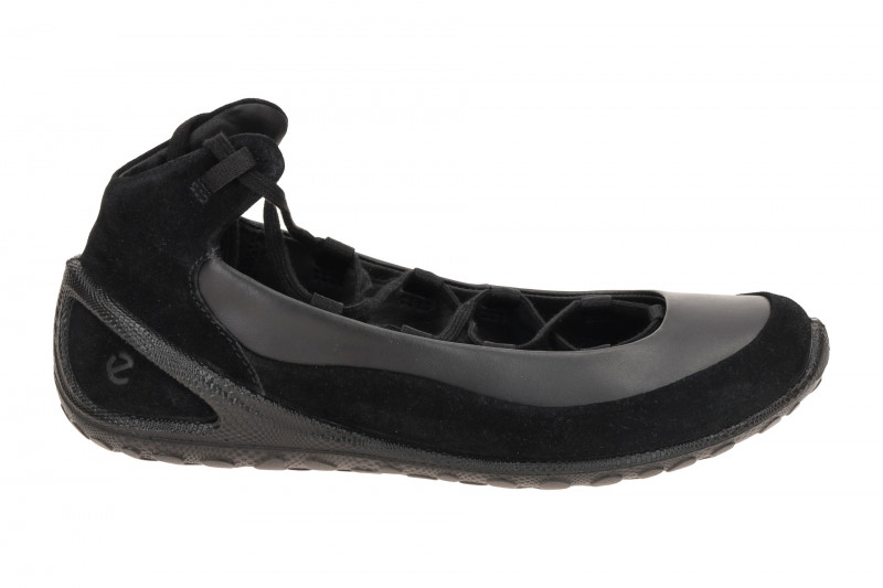 Ecco Biom Lite Schnür Ballerina Schuhe schwarz 802453