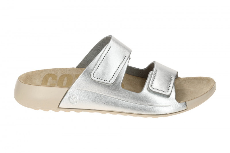 Ecco Cozmo Pantolette silber grau metallic Klett 206823