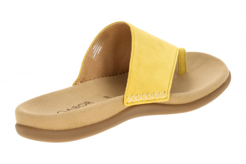 Gabor Zehentrenner Pantolette gelb Velour 83.700.33