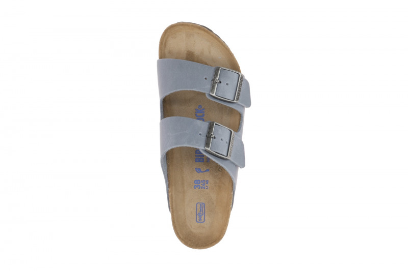Birkenstock Arizona Pantolette blau Soft-Footbed SCHMAL 1030864