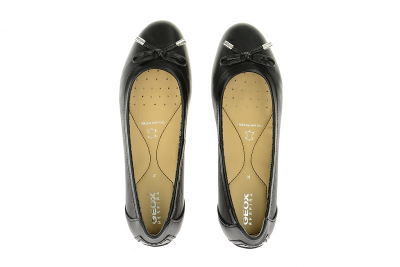 Geox Piuma Ballerina schwarz Glattleder