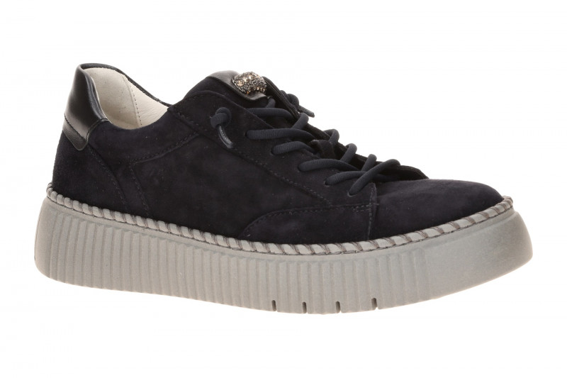 Gabor Schuhe blau Plateau Sneakers Strass-Schmuck 73.243.16