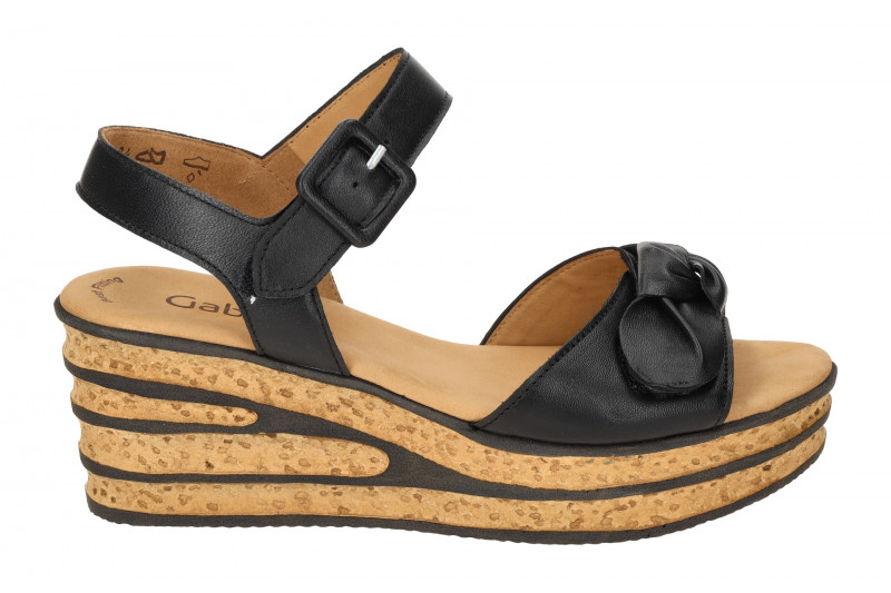 Gabor Plateau Sandale schwarz Nappa 84.653.27