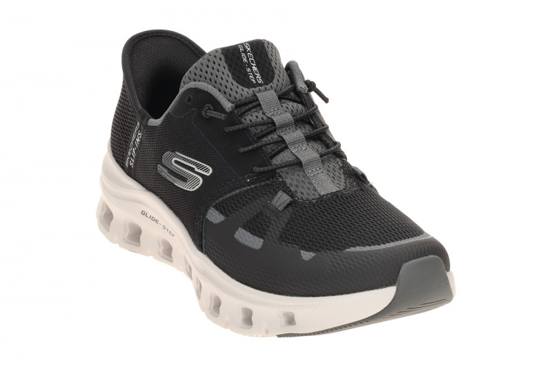 Skechers Glide Step Schuhe schwarz grau Damen SLIP-INS 150420