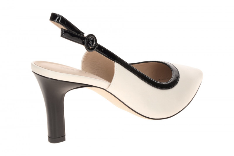 Peter Kaiser Sling Pumps weiß schwarz Lack 79640