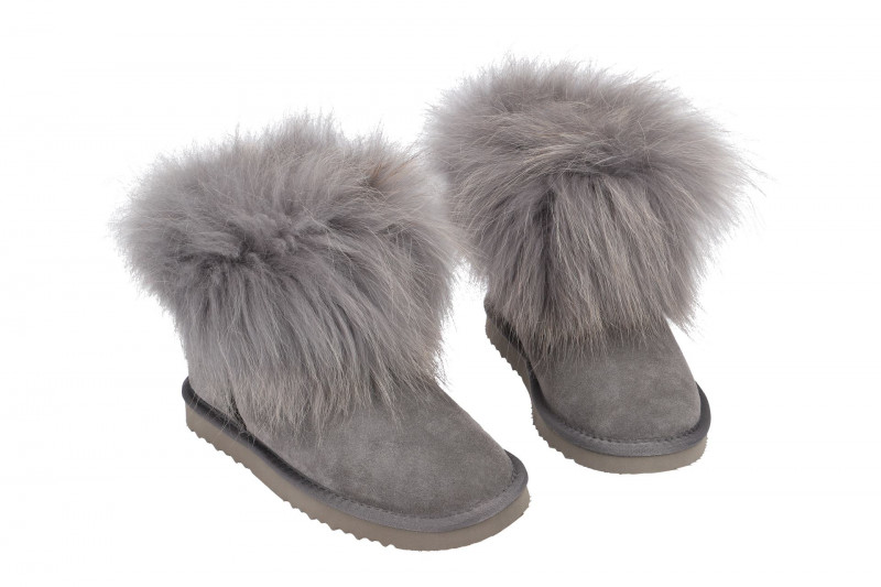 Oog Stiefel grau Lammfell Boots