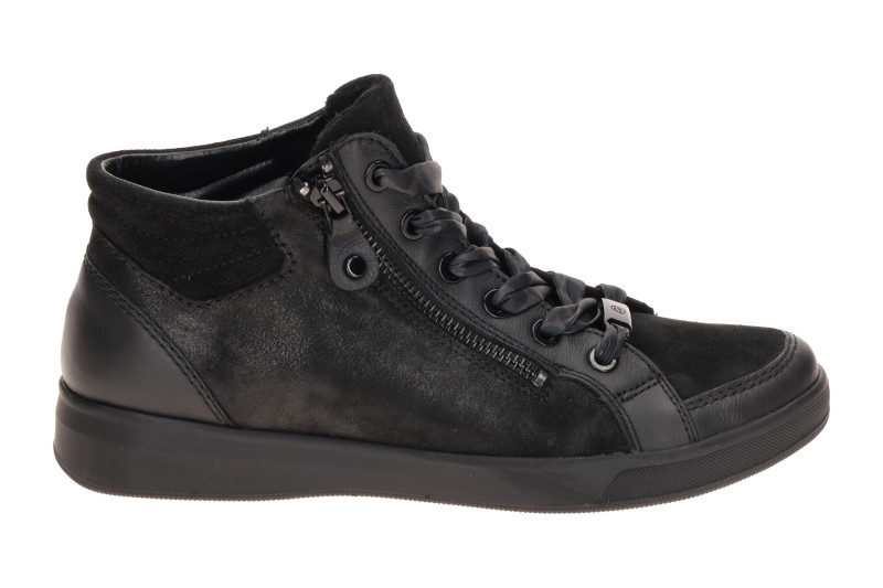 ARA Rom Schuhe schwarz Schimmer Mid-Cut Sneaker 12-14499