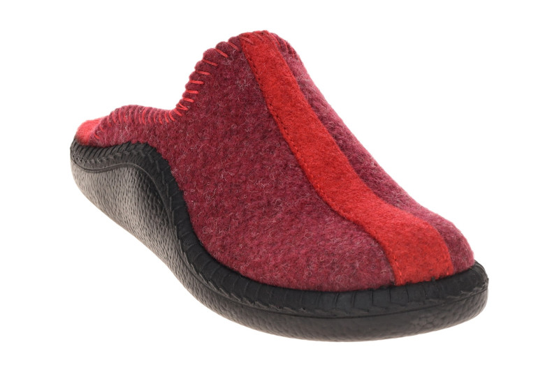 Josef Seibel Monaco 62 Pantoletten Clogs rot bordo Damen Filz 54702