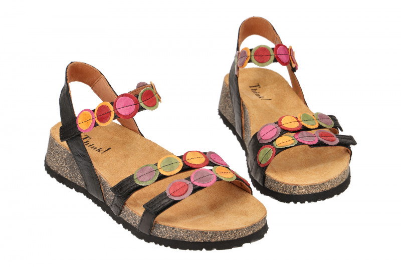 Think Koak Sandale schwarz bunte Punkte 322
