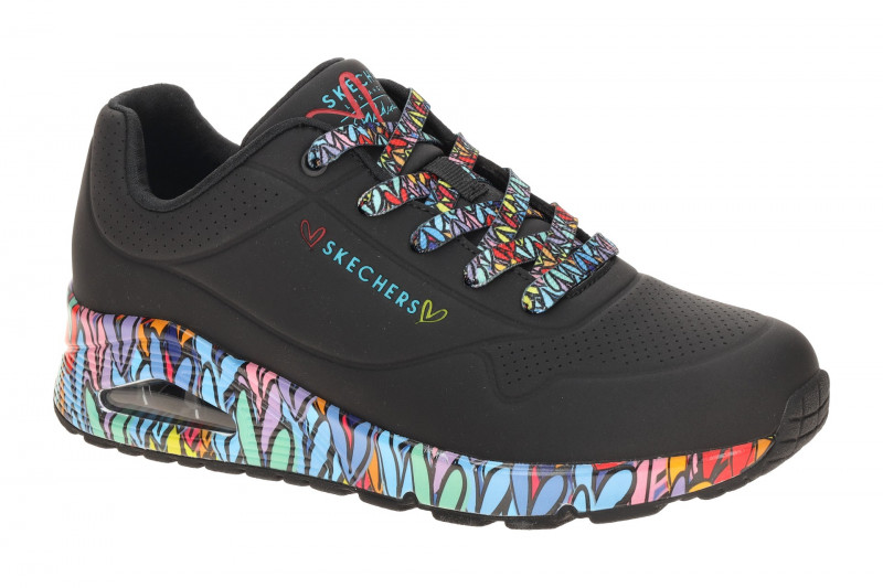 Skechers Uno Schuhe schwarz Lovewall bunt 177918