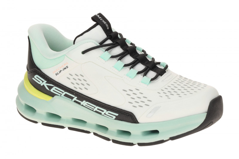 Skechers Glide Step Kinder Schuhe weiß mint Slip-Ins 303654L