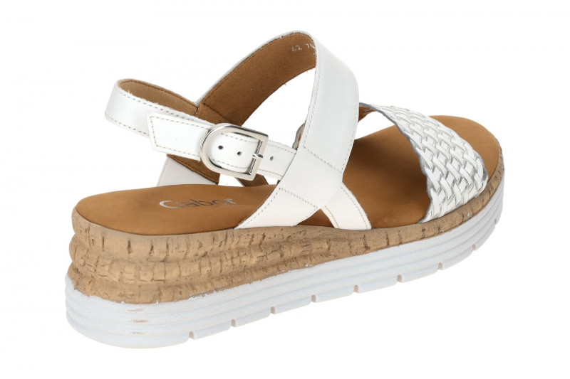 Gabor Keil Sandale weiß silber Flecht 62.705.51
