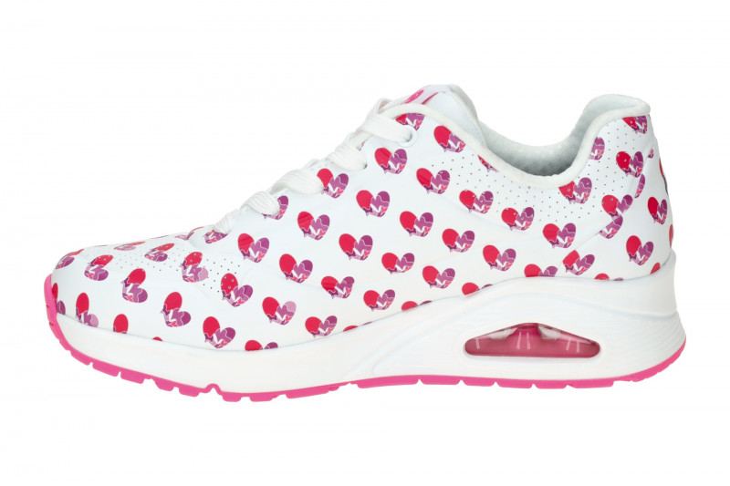 Skechers Uno Schuhe Sneakers weiß pink Herzen 190006