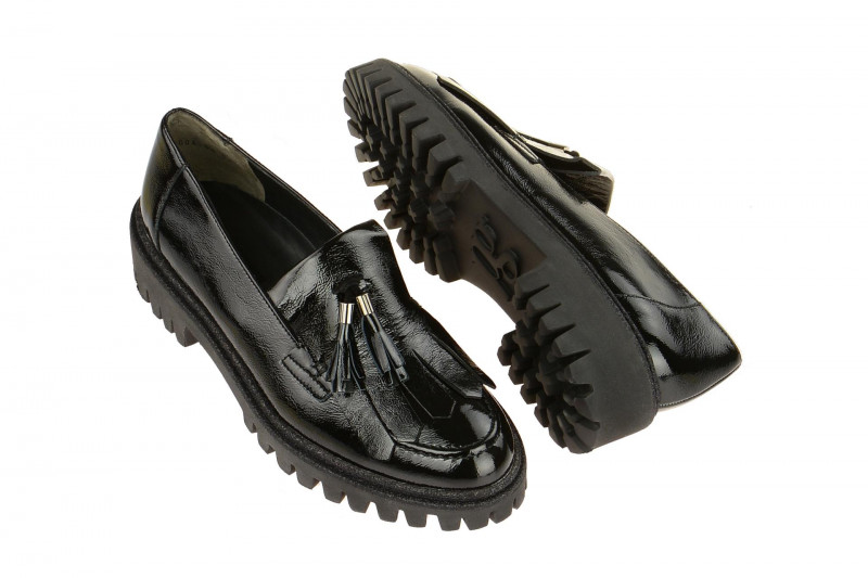 Paul Green Mokassin Slipper schwarz Lack 2307