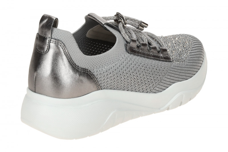 Gabor Schuhe Slipper grau metallic Strass 63.455.49