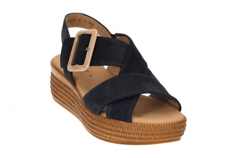 Gabor Plateau Sandale blau atlantik Samt 64.572.16