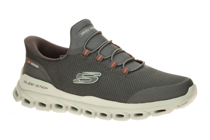 Skechers Glide Step Slipper Schuhe grau Herren SLIP-INS 233017