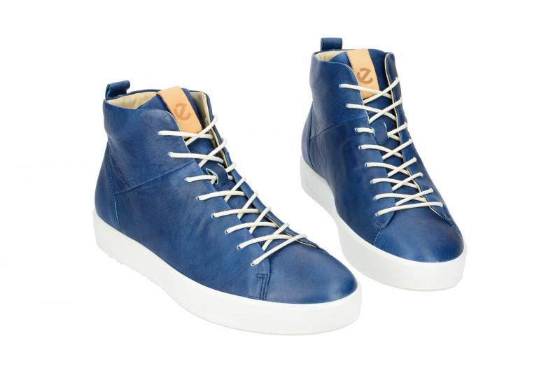 Ecco Soft 8 Schuhe blau Herren Stiefelette