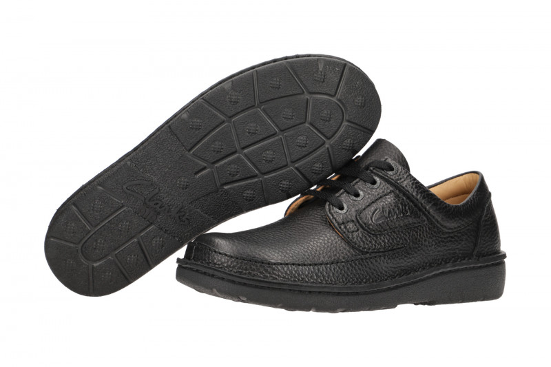 Clarks Nature 2 Schuhe schwarz Glattleder