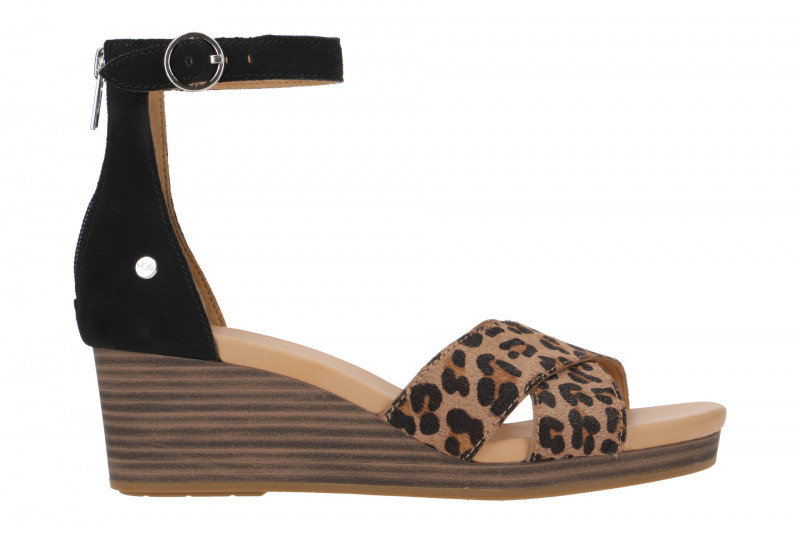 UGG Eugenia Leopard Sandale braun schwarz 1119731