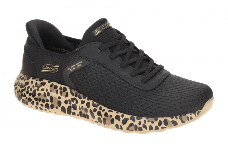 Skechers Bobs Squad Chaos Schuhe schwarz SLIP-INS Leo 117246