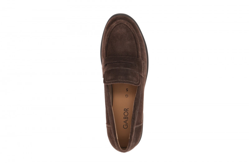 Gabor Schuhe Slipper braun Velour Mokassin Loafer 4001.01.003
