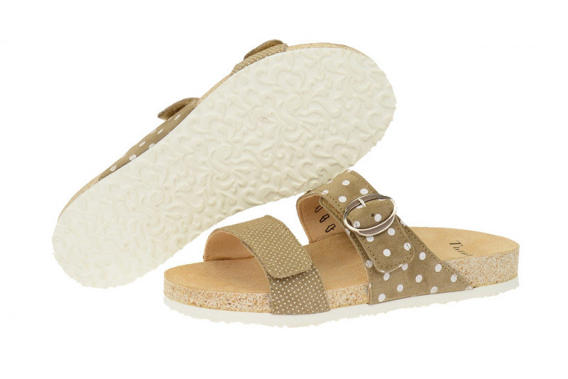 Think Dufde Pantolette braun weiß 2-82391-23