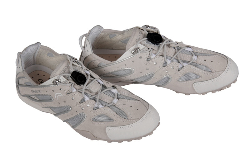 Geox Snake V Schuhe weiß beige Damen Sneaker