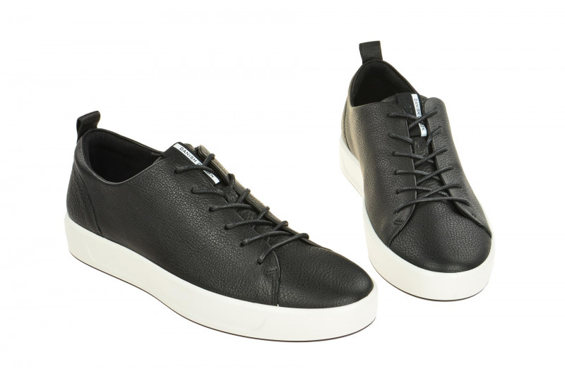 Ecco Soft 8 Schuhe schwarz weiß Herren