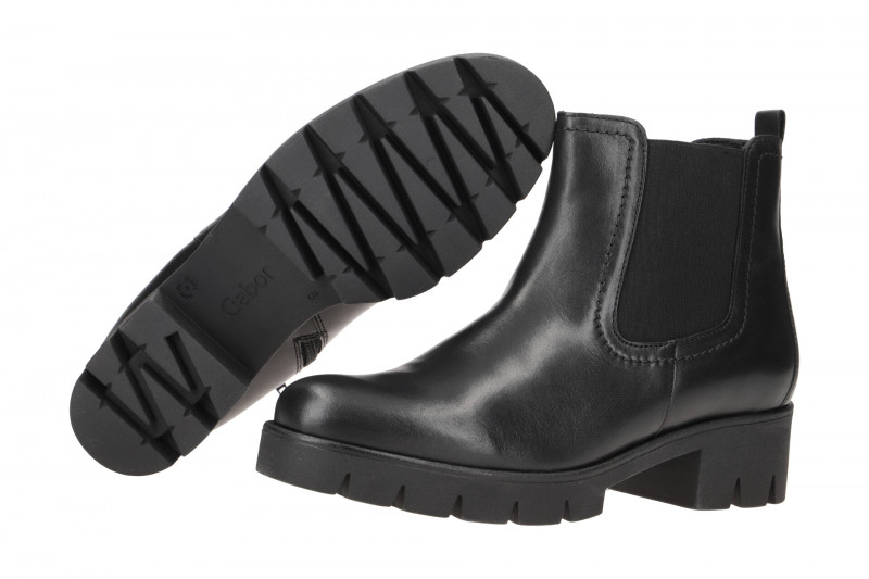 Gabor Stiefelette schwarz Glattleder 31.710.27