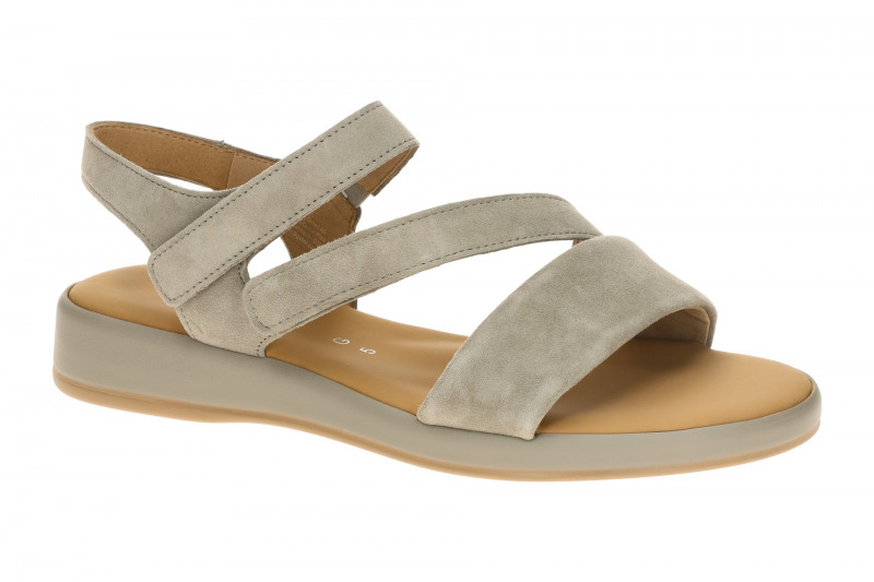 Gabor Klett Sandale schilf grün Velour 82.733.11