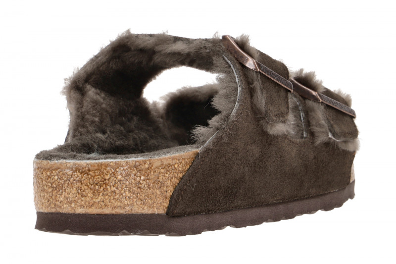 Birkenstock Arizona Shearling Pantolette dunkelbraun Lammfell 1020566