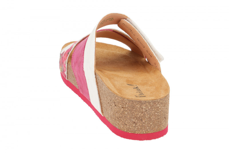 Think Papu Plateau Pantolette pink weiß Blumen 728